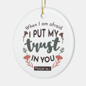 Floral Bible Verse Art 'Ik heb mijn vertrouwen in Keramisch Ornament (Links)