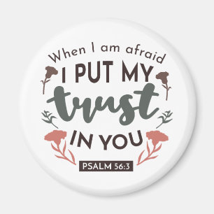 Floral Bible Verse Art 'Ik heb mijn vertrouwen in  Magneet
