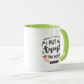 Floral Bible Verse Art 'Ik heb mijn vertrouwen in  Mok (Voorkant rechts)