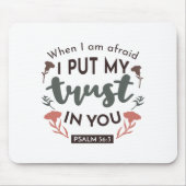 Floral Bible Verse Art 'Ik heb mijn vertrouwen in  Muismat (Voorkant)