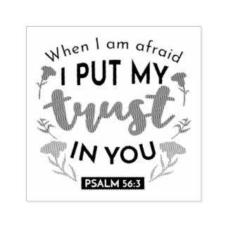 Floral Bible Verse Art 'Ik heb mijn vertrouwen in  Rubberstempel