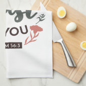 Floral Bible Verse Art 'Ik heb mijn vertrouwen in Theedoek (Quarter Fold)