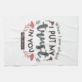 Floral Bible Verse Art 'Ik heb mijn vertrouwen in Theedoek (Horizontaal)