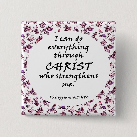 Floral Bible Verse Button (Voorkant)