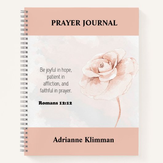 Floral Bible Verse Gebed Journal Notitieboek (Voorkant)