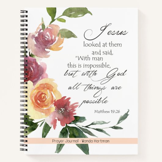 Floral Bible Verse Gebed Journal Notitieboek (Voorkant)