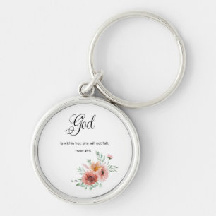 Floral Bible Verse Sleutelhanger