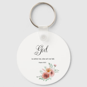 Floral Bible Verse Sleutelhanger