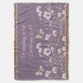 Floral Bible Verse Throw Blanket Deken (Voorkant Verticaal)
