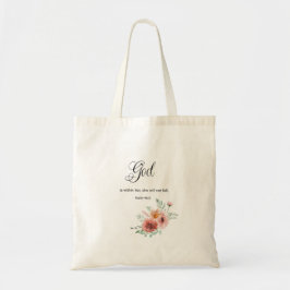 Floral Bible Verse Tote Bag