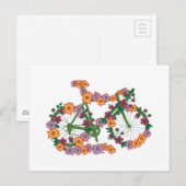 Floral Bicycle Briefkaart (Voorkant / Achterkant)