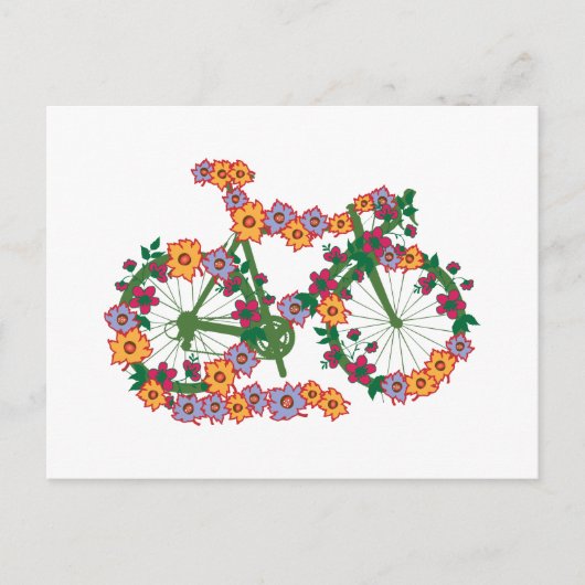 Floral Bicycle Briefkaart (Voorkant)
