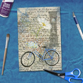 Floral Bicycle Clock Ephemera ontkoppeling Tissuepapier