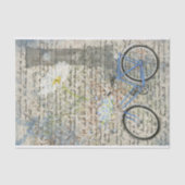 Floral Bicycle Clock Ephemera ontkoppeling Tissuepapier (Voorkant)