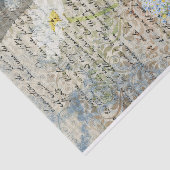 Floral Bicycle Clock Ephemera ontkoppeling Tissuepapier (Detail)