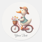 Floral Bicycle Duck Sticker (Voorkant)