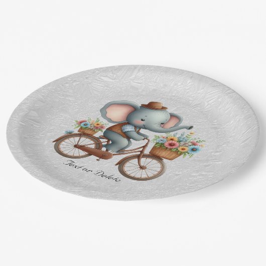 Floral Bicycle Elephant Paper Bord (Gekanteld)