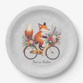 Floral Bicycle Fox Paper Bord (Voorkant)