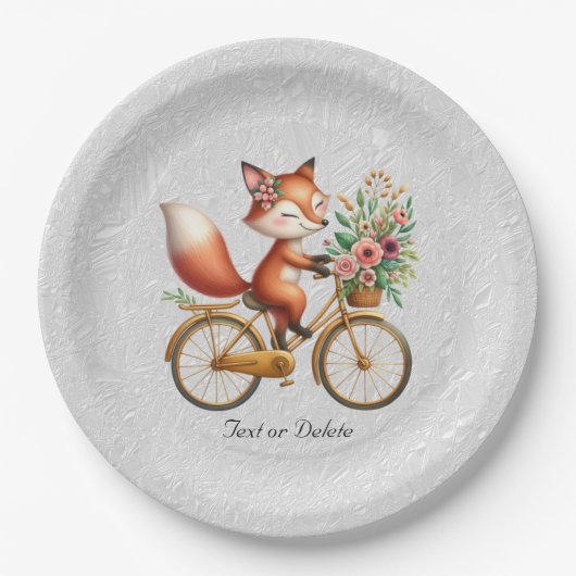 Floral Bicycle Fox Paper Bord (Voorkant)