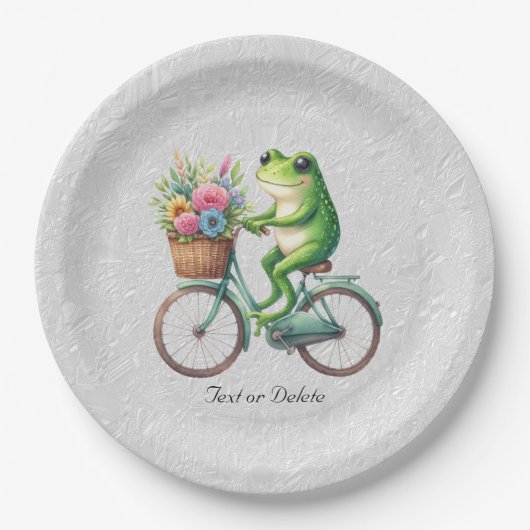 Floral Bicycle Frog Paper Bord (Voorkant)
