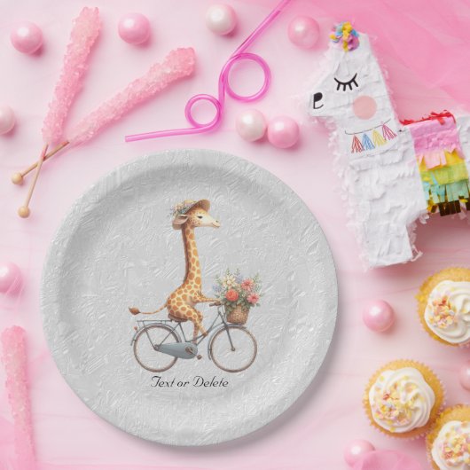 Floral Bicycle Giraffe Papier Bord (Feest)
