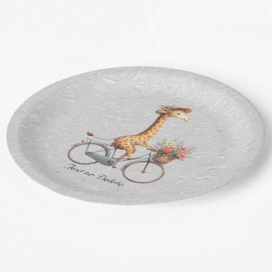 Floral Bicycle Giraffe Papier Bord (Gekanteld)