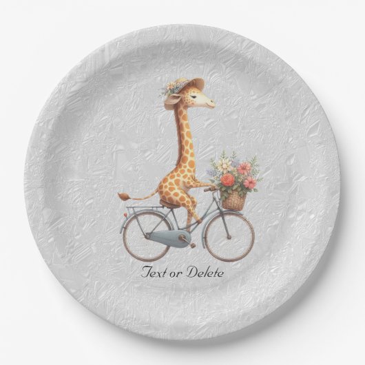 Floral Bicycle Giraffe Papier Bord (Voorkant)