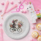Floral Bicycle Kitten Papier Bord (Feest)