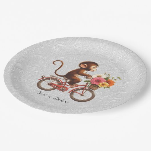 Floral Bicycle Monkey Paper Bord (Gekanteld)