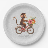 Floral Bicycle Monkey Paper Bord (Voorkant)