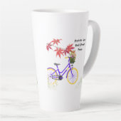 Floral Bicycle Motivation Design Latte Mok (Rechterhoek)