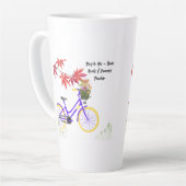 Floral Bicycle Motivation Design Latte Mok (Linkerhoek)