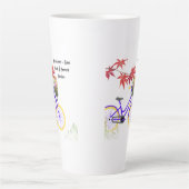 Floral Bicycle Motivation Design Latte Mok (Voorkant)