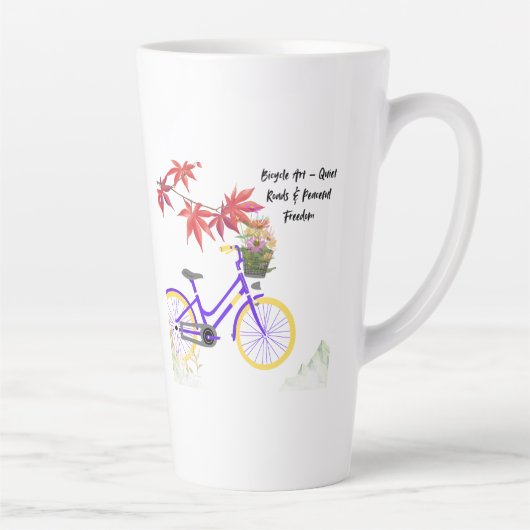 Floral Bicycle Motivation Design Latte Mok (Rechts)