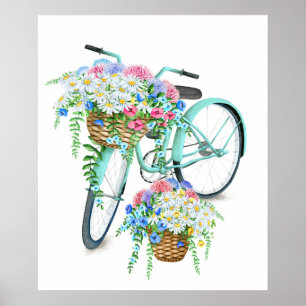 Floral Bicycle Poster