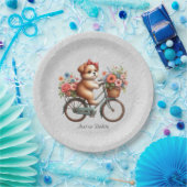 Floral Bicycle Puppy Paper Bord (Feest)