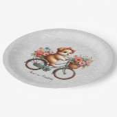 Floral Bicycle Puppy Paper Bord (Gekanteld)