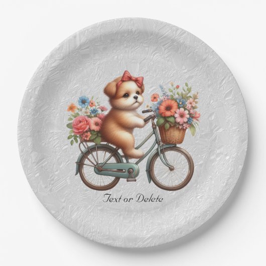 Floral Bicycle Puppy Paper Bord (Voorkant)
