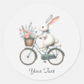 Floral Bicycle Rabbit Sticker (Voorkant)