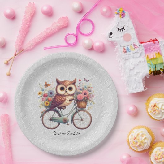 Floral Bicycle Uil Papier Bord (Feest)