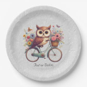 Floral Bicycle Uil Papier Bord (Voorkant)