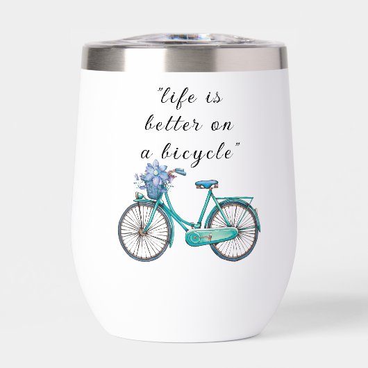 Floral Bicycle Watercolor Design Boho Chic  (Voorkant)