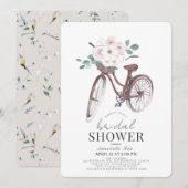 Floral Bicycle Waterverf Vrijgezellenfeest Kaart (Voorkant / Achterkant)