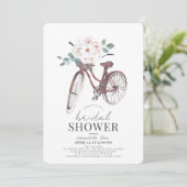 Floral Bicycle Waterverf Vrijgezellenfeest Kaart (Staand voorkant)