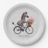 Floral Bicycle Zebra Paper Bord (Voorkant)