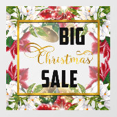 Floral Big kerstfeestay Sale Window Cling Raamsticker (Vel)