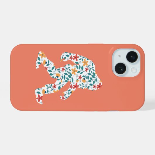 FLORAL BIGFOOT iPhone 15 CASE (Achterkant horizontaal)