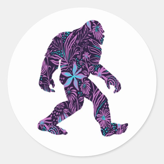 FLORAL BIGFOOT RONDE STICKER (Voorkant)
