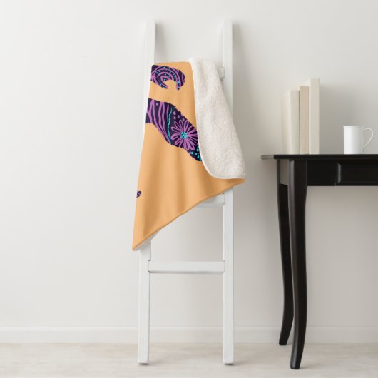 FLORAL BIGFOOT SHERPA DEKEN (In situ)