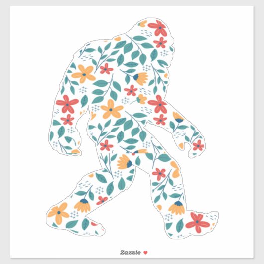 FLORAL BIGFOOT STICKER (Vel)